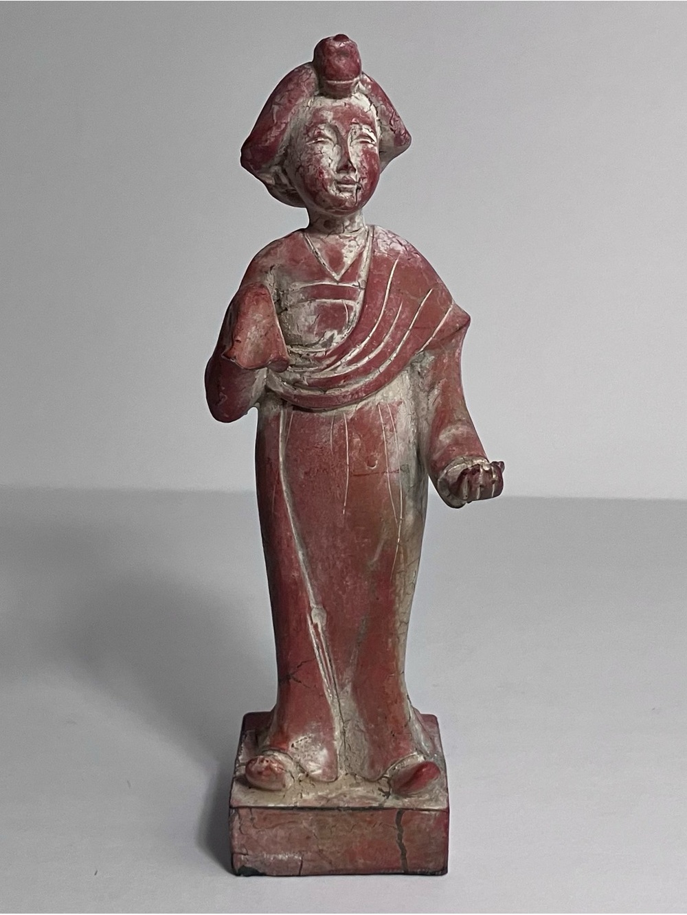 Vintage FUNERARY Court Lady in TANG STYLE / Modern Reproduction / TERRACOTTA